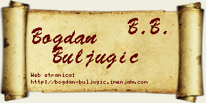 Bogdan Buljugić vizit kartica